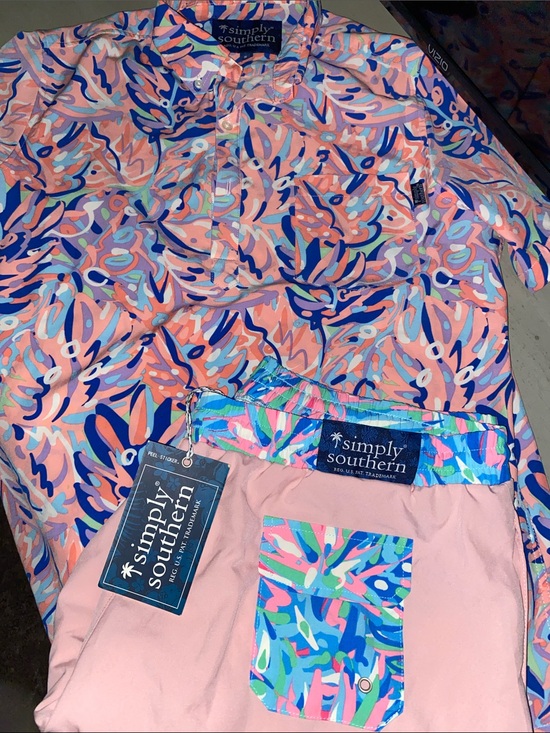 Simply Southern Other - New Simply Southern Performance Stretch Shorts & Polo Shirt to Match